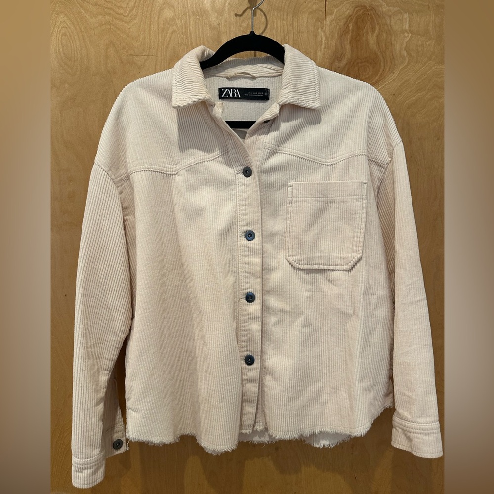 Zara Beige Corduroy Shacket